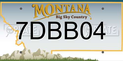 7DBB04 Montana License Plate