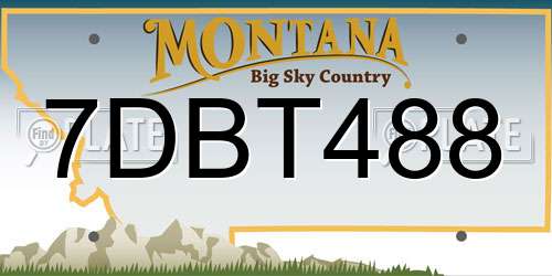 7DBT488 Montana License Plate