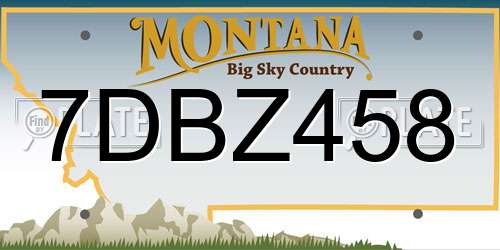 7DBZ458 Montana License Plate
