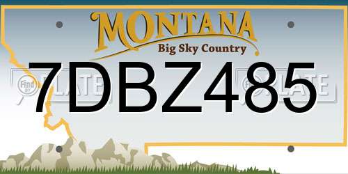 7DBZ485 Montana License Plate