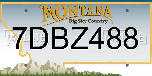 7DBZ488 Montana License Plate