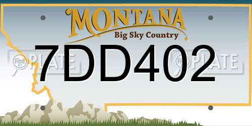 7DD402 Montana License Plate