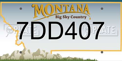 7DD407 Montana License Plate