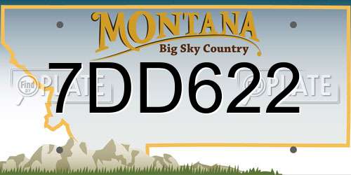 7DD622 Montana License Plate