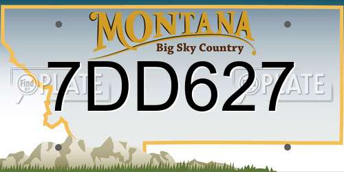 7DD627 Montana License Plate