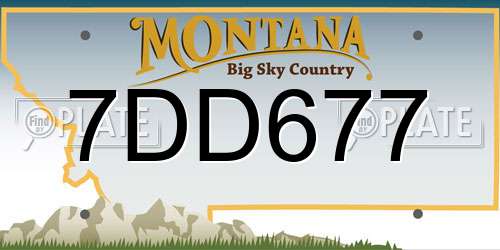 7DD677 Montana License Plate