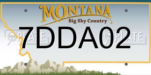 7DDA02 Montana License Plate