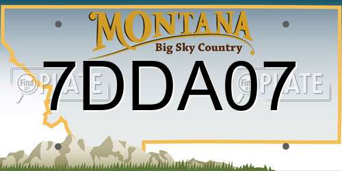 7DDA07 Montana License Plate