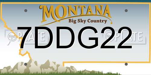 7DDG22 Montana License Plate