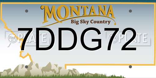 7DDG72 Montana License Plate