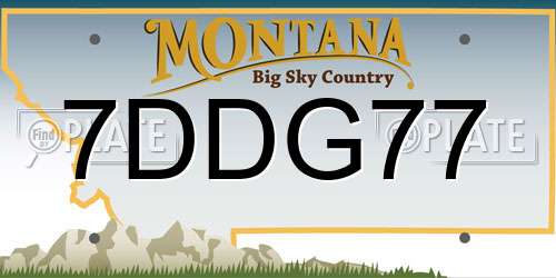 7DDG77 Montana License Plate