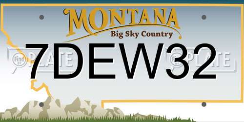 7DEW32 Montana License Plate
