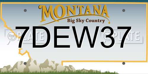 7DEW37 Montana License Plate