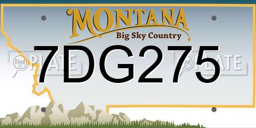 7DG275 Montana License Plate