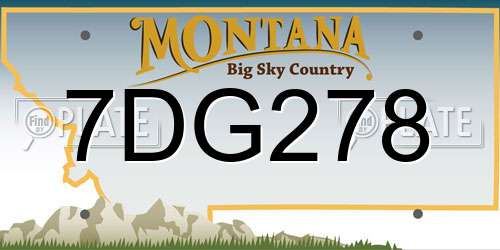 7DG278 Montana License Plate