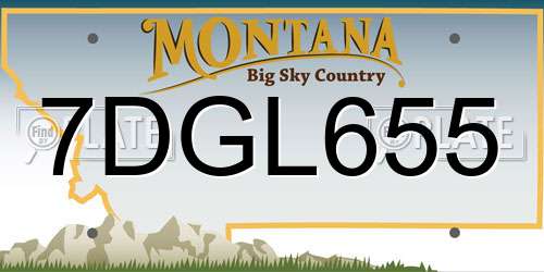 7DGL655 Montana License Plate