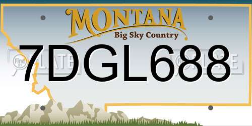 7DGL688 Montana License Plate