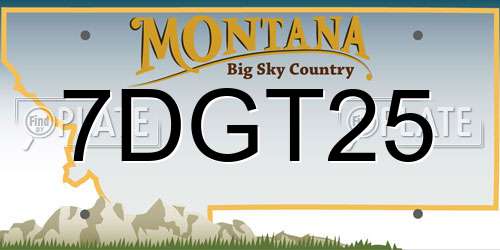7DGT25 Montana License Plate
