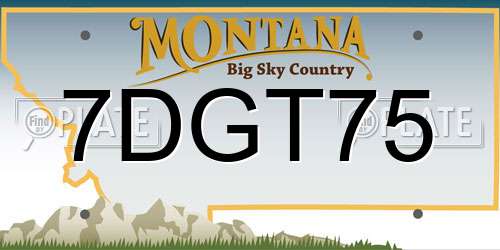 7DGT75 Montana License Plate