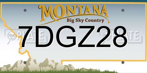7DGZ28 Montana License Plate