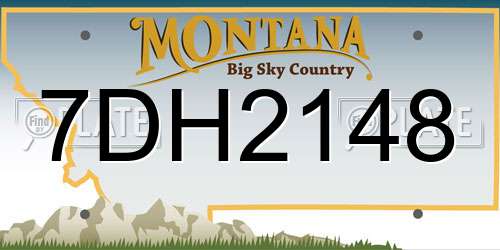 7DH2148 Montana License Plate