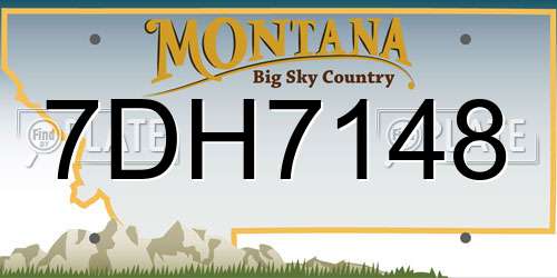 7DH7148 Montana License Plate