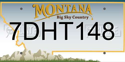 7DHT148 Montana License Plate