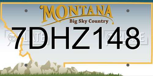 7DHZ148 Montana License Plate