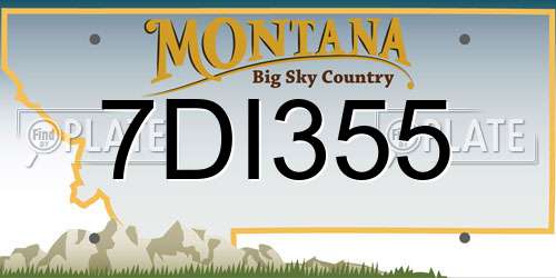 7DI355 Montana License Plate