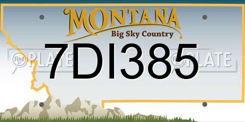 7DI385 Montana License Plate