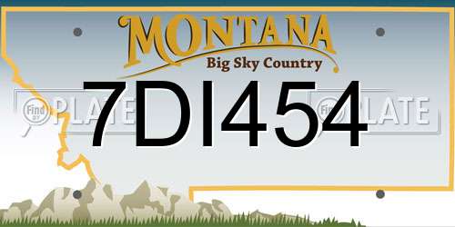 7DI454 Montana License Plate