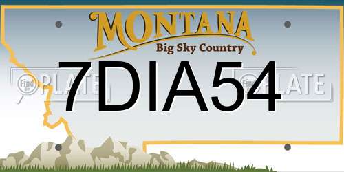 7DIA54 Montana License Plate