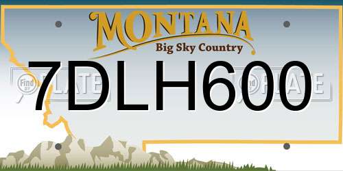 7DLH600 Montana License Plate
