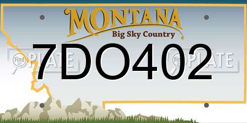 7DO402 Montana License Plate
