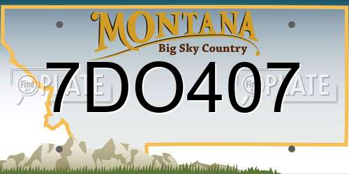7DO407 Montana License Plate