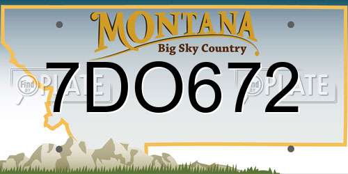 7DO672 Montana License Plate