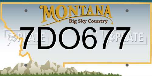 7DO677 Montana License Plate