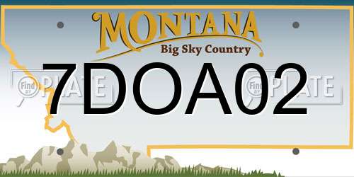 7DOA02 Montana License Plate