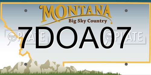 7DOA07 Montana License Plate