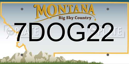 7DOG22 Montana License Plate