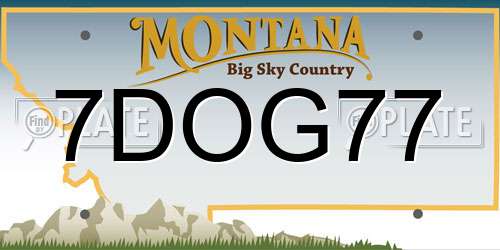 7DOG77 Montana License Plate
