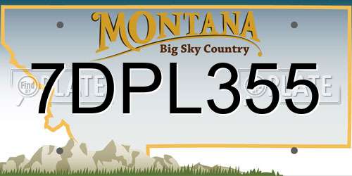 7DPL355 Montana License Plate