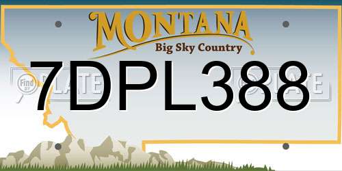 7DPL388 Montana License Plate