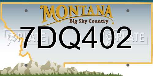 7DQ402 Montana License Plate