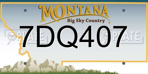 7DQ407 Montana License Plate