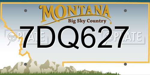 7DQ627 Montana License Plate