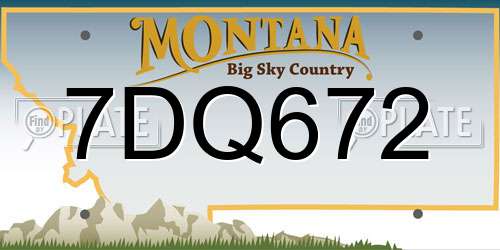7DQ672 Montana License Plate