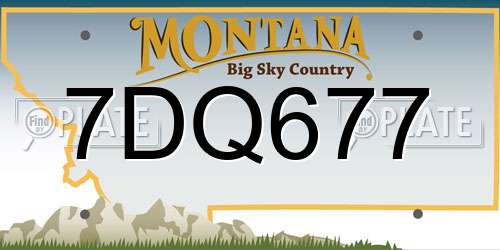 7DQ677 Montana License Plate