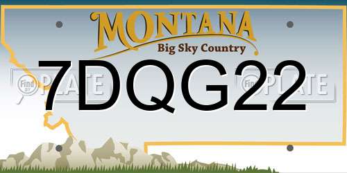 7DQG22 Montana License Plate