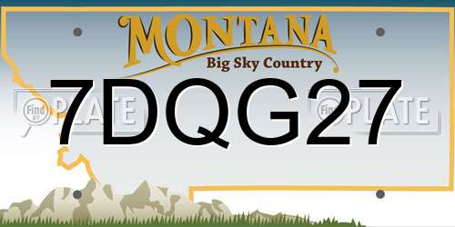 7DQG27 Montana License Plate